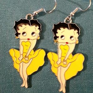 💃Yellow Dress Betty💋Boop Dangle Earrings💃